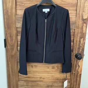 Calvin Klein Zip Front Suit Jacket in Black